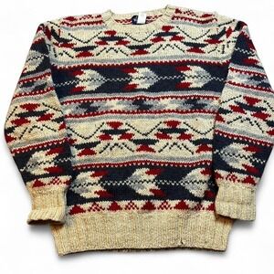 Vintage Woolrich Men's Large Aztec Arrow Southwest Pullover Wool Sweater READ